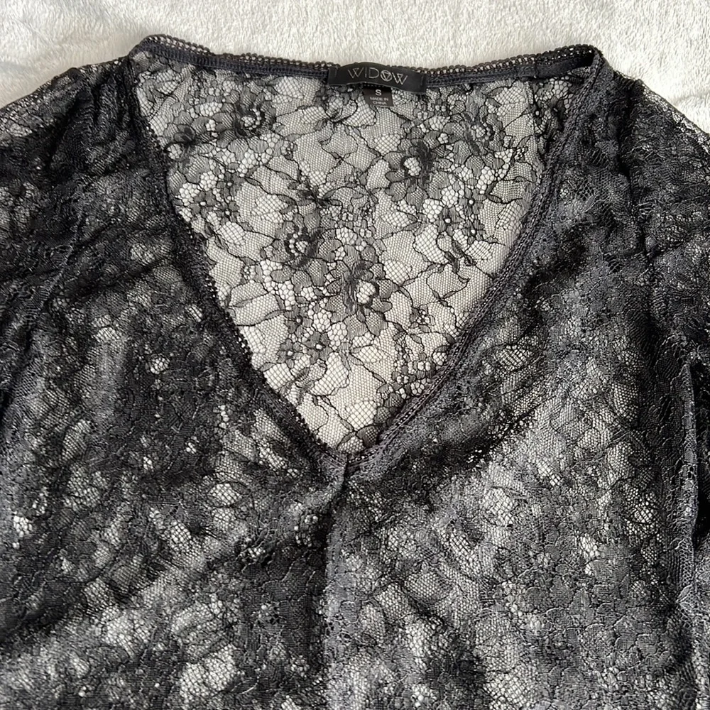 NWOT Widow Midnight Hour Victorian Blouse Top Black Size Small - Picture 6 of 14